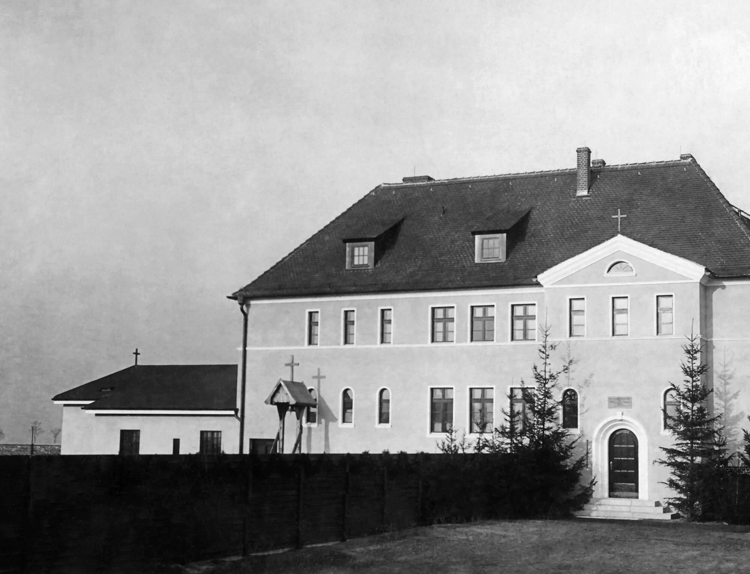 Archival photograph — mission house exterior