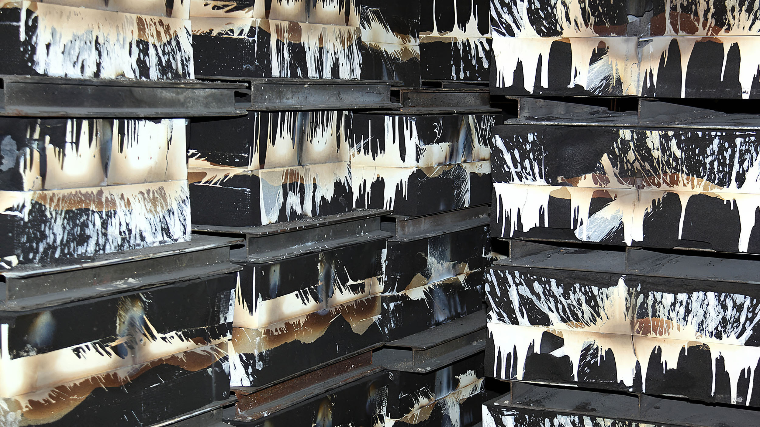 Cast metal ingots cooling