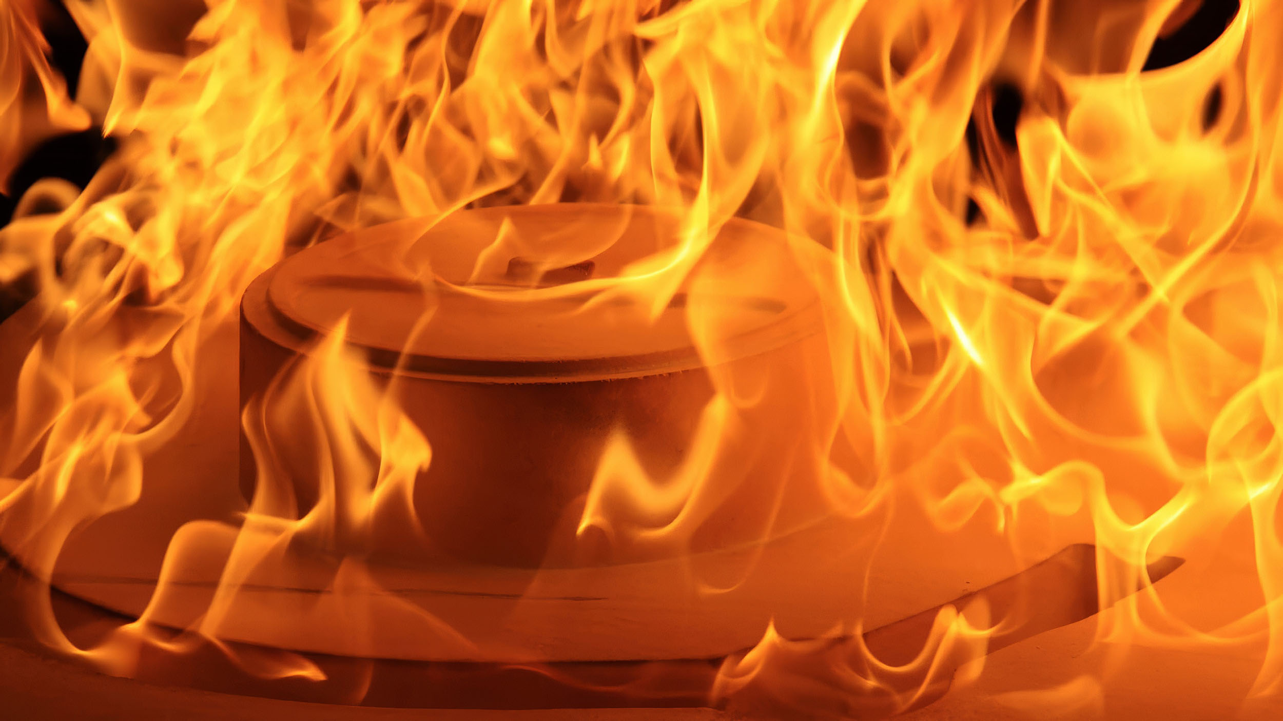 Flame surrounding a cast valve component