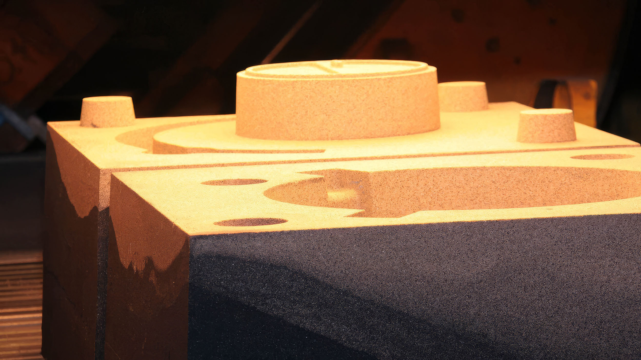 Sand casting mould block