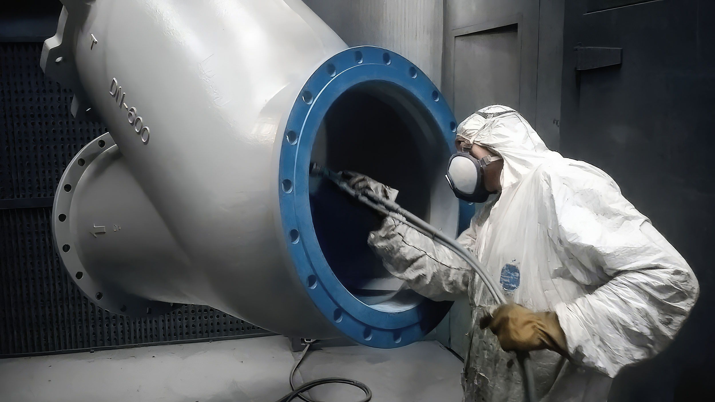 Technician inspecting a valve body on the factory floor