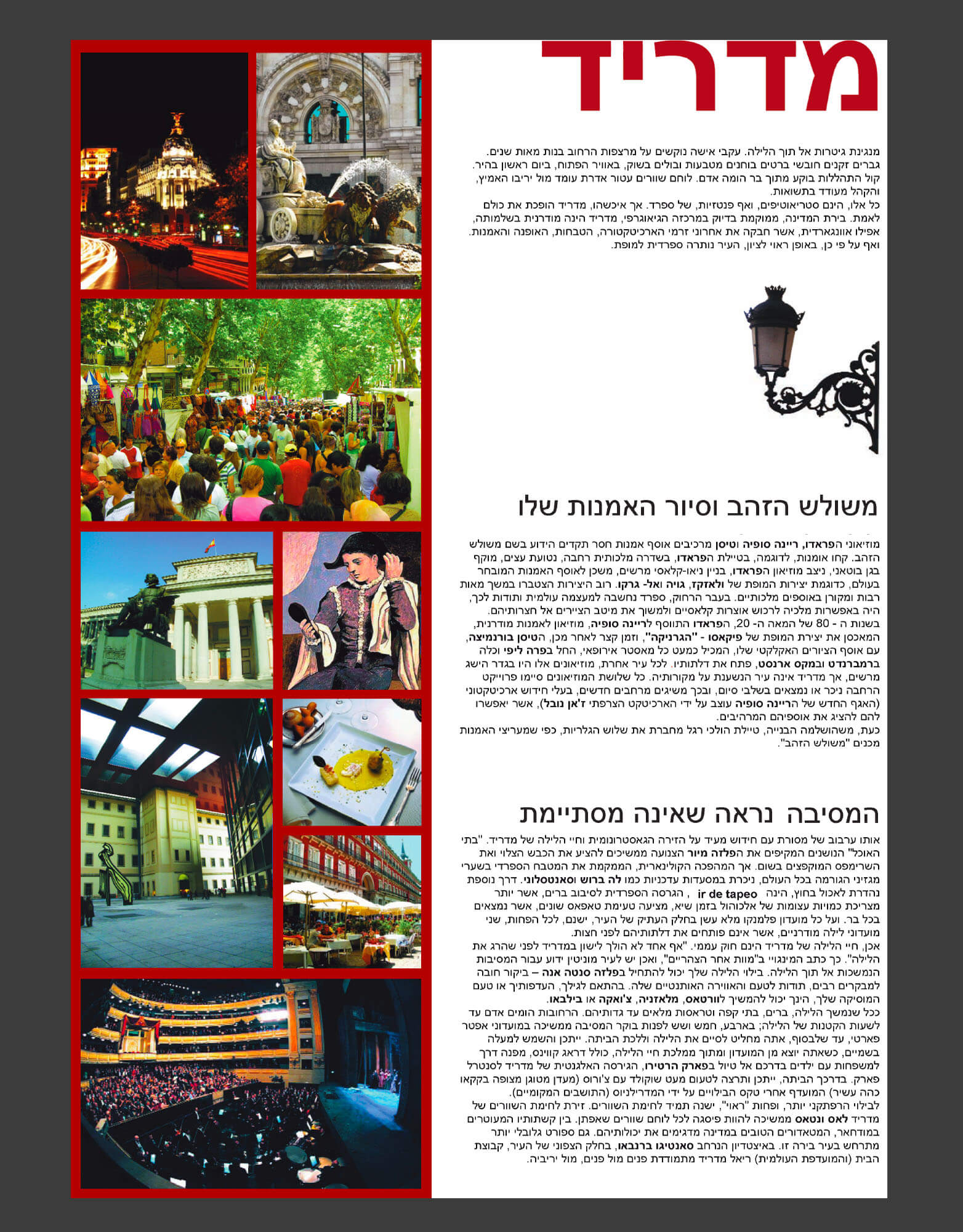 Yedioth Ahronoth — Madrid feature, Hebrew edition