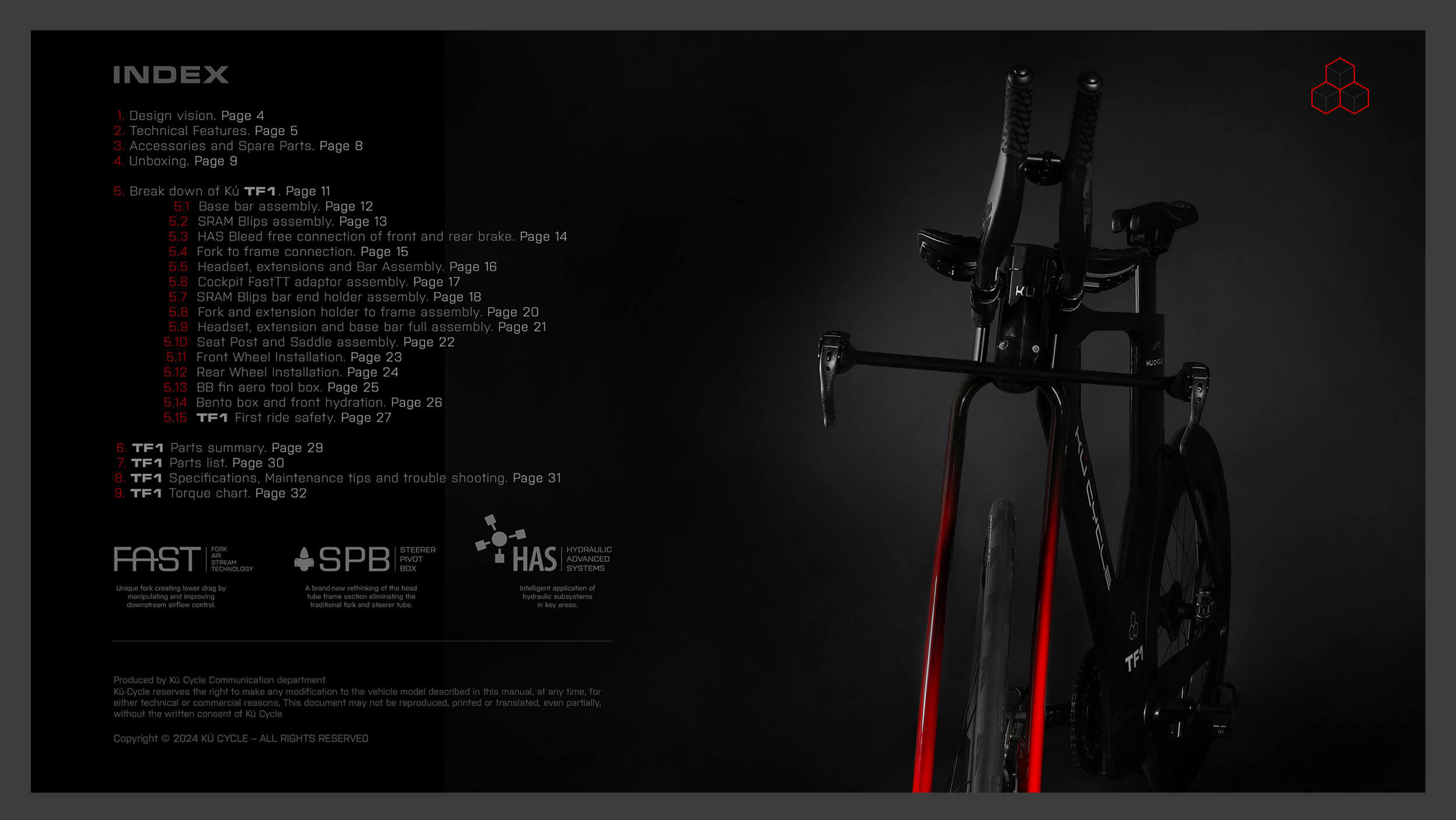 Kú Cycle — TF1 Manual, index, technology system overview
