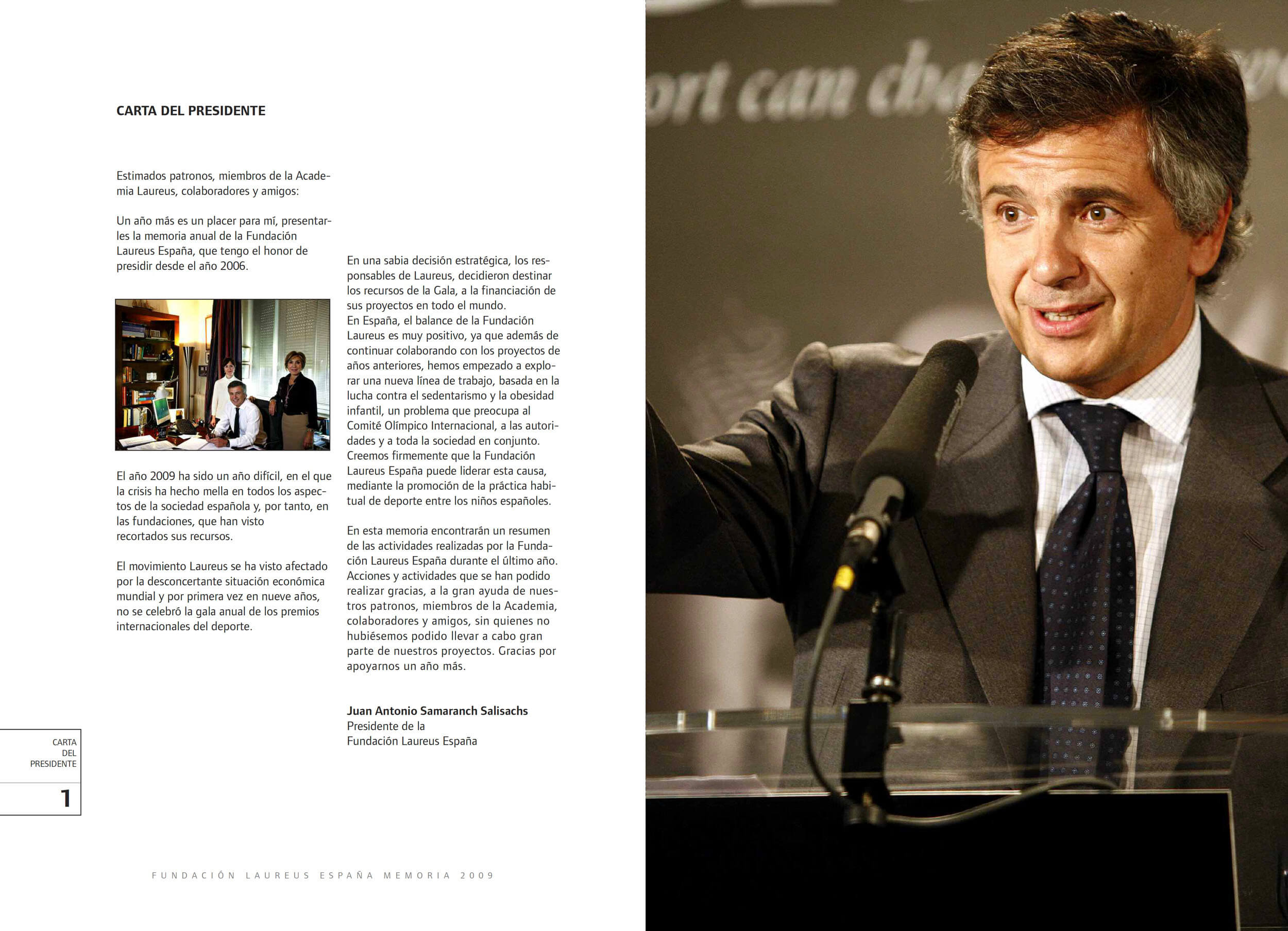 President's letter spread
