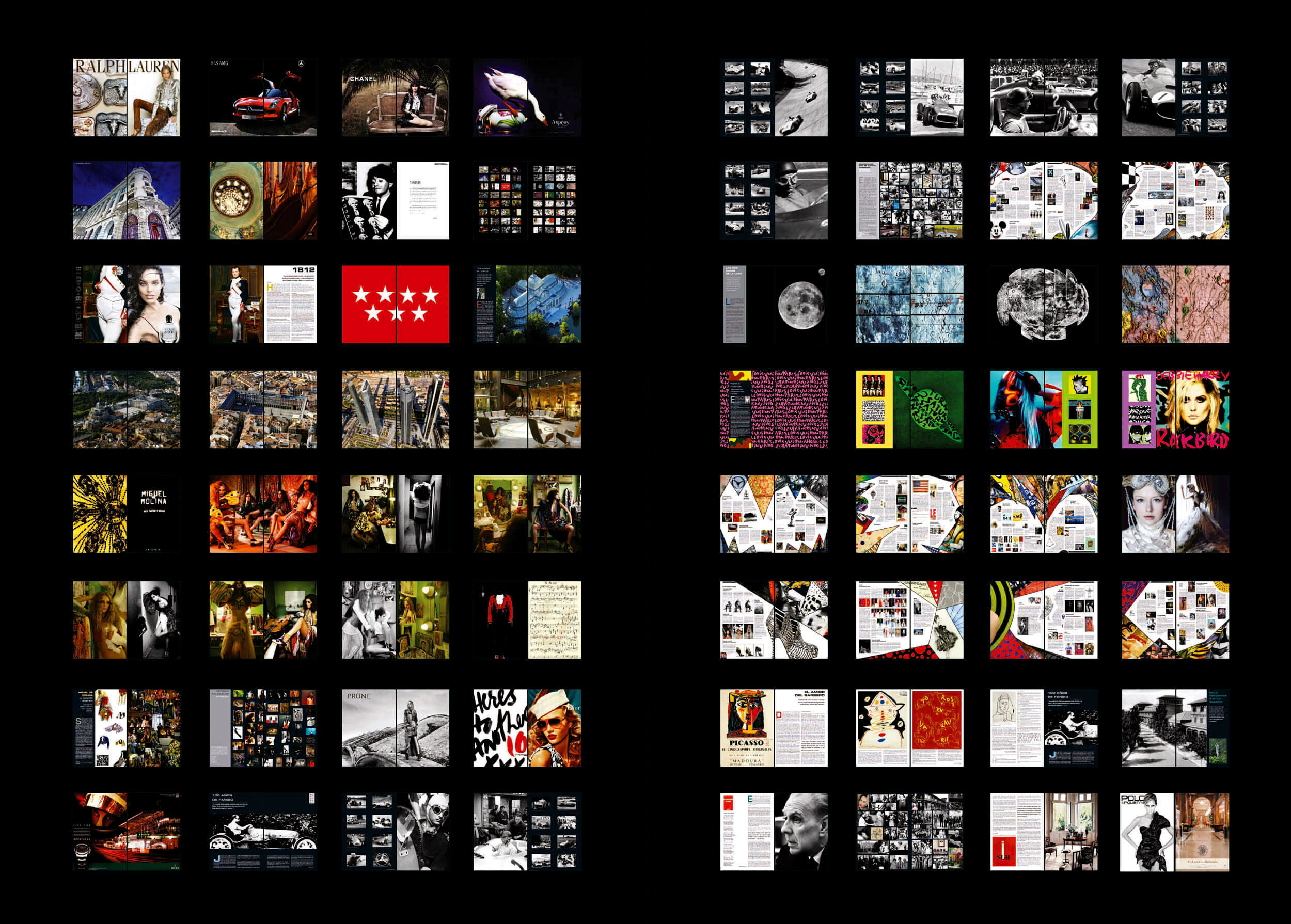Le Cirque spread — dense archive photo mosaic grid