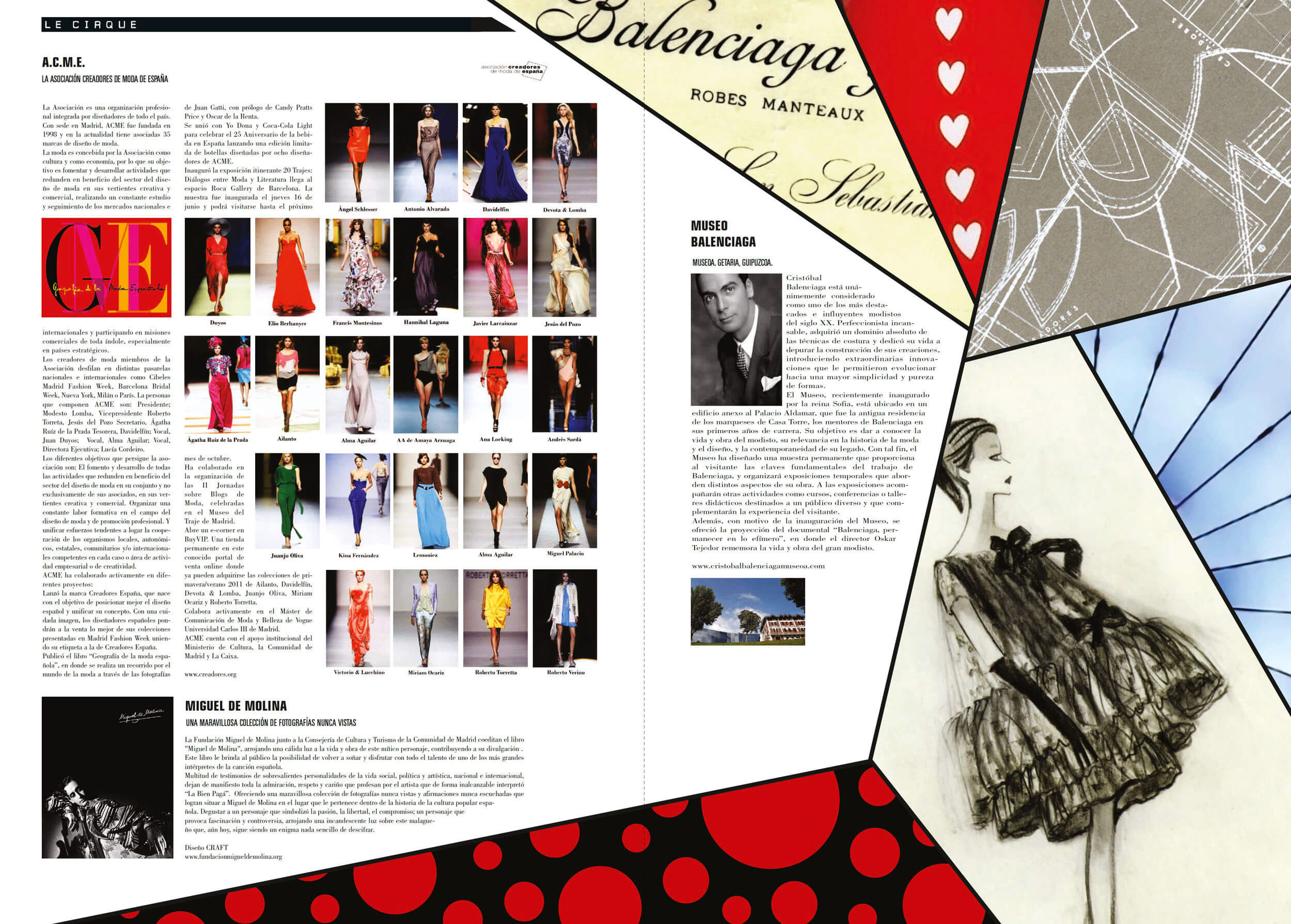Le Cirque spread — colourful fashion photo collage composition