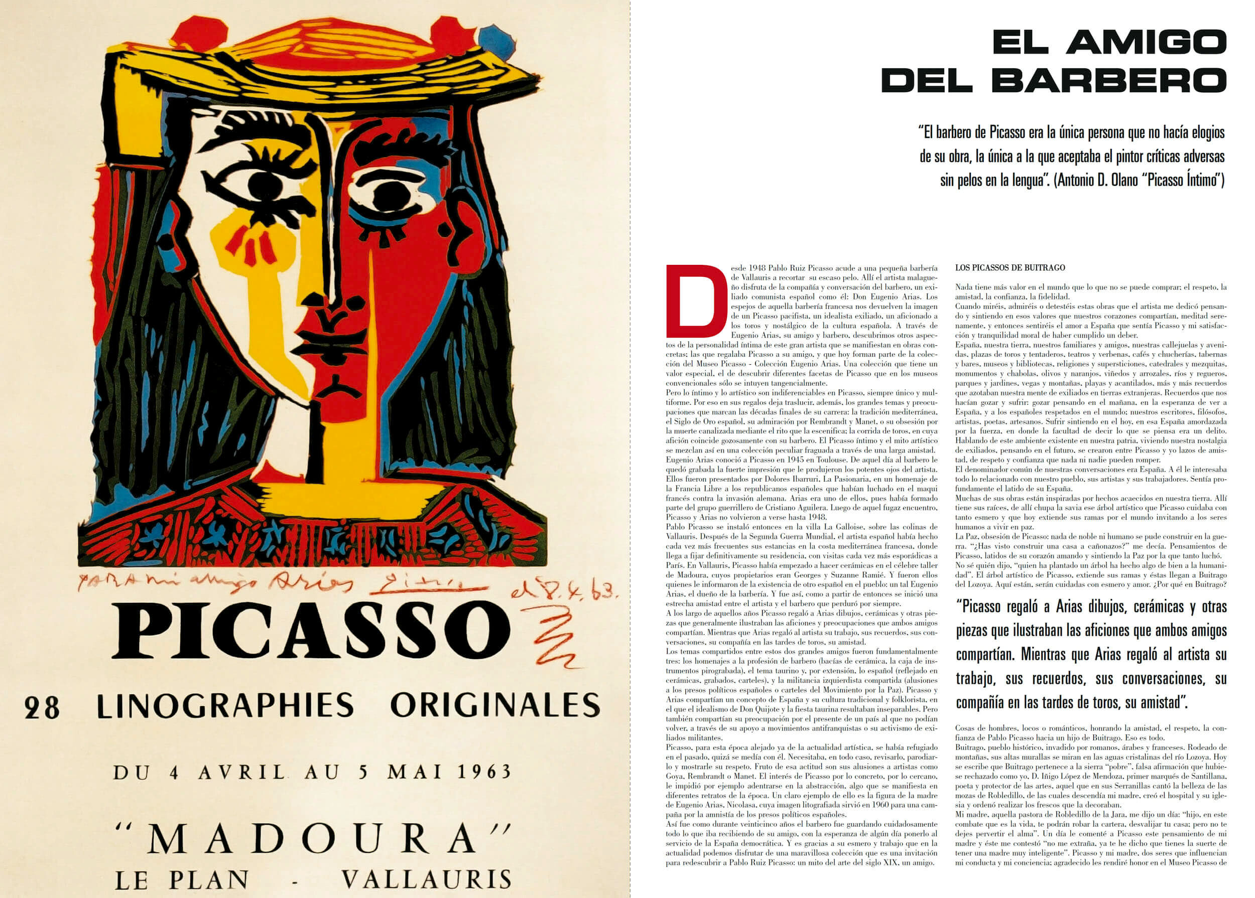 Le Cirque spread — Picasso lithographs exhibition poster
