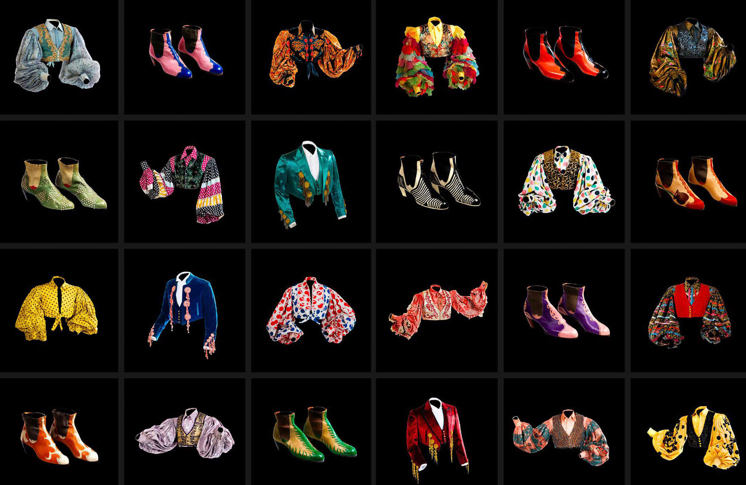 Miguel de Molina — stage costume and footwear archive grid