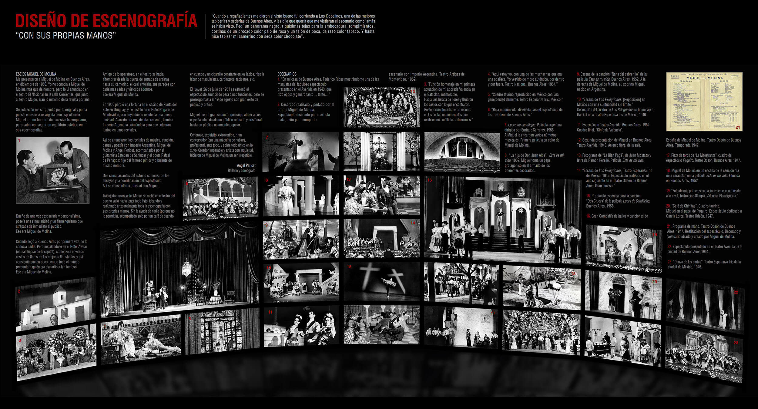 Diseño de Escenografía — Con sus propias manos, stage design exhibition panel