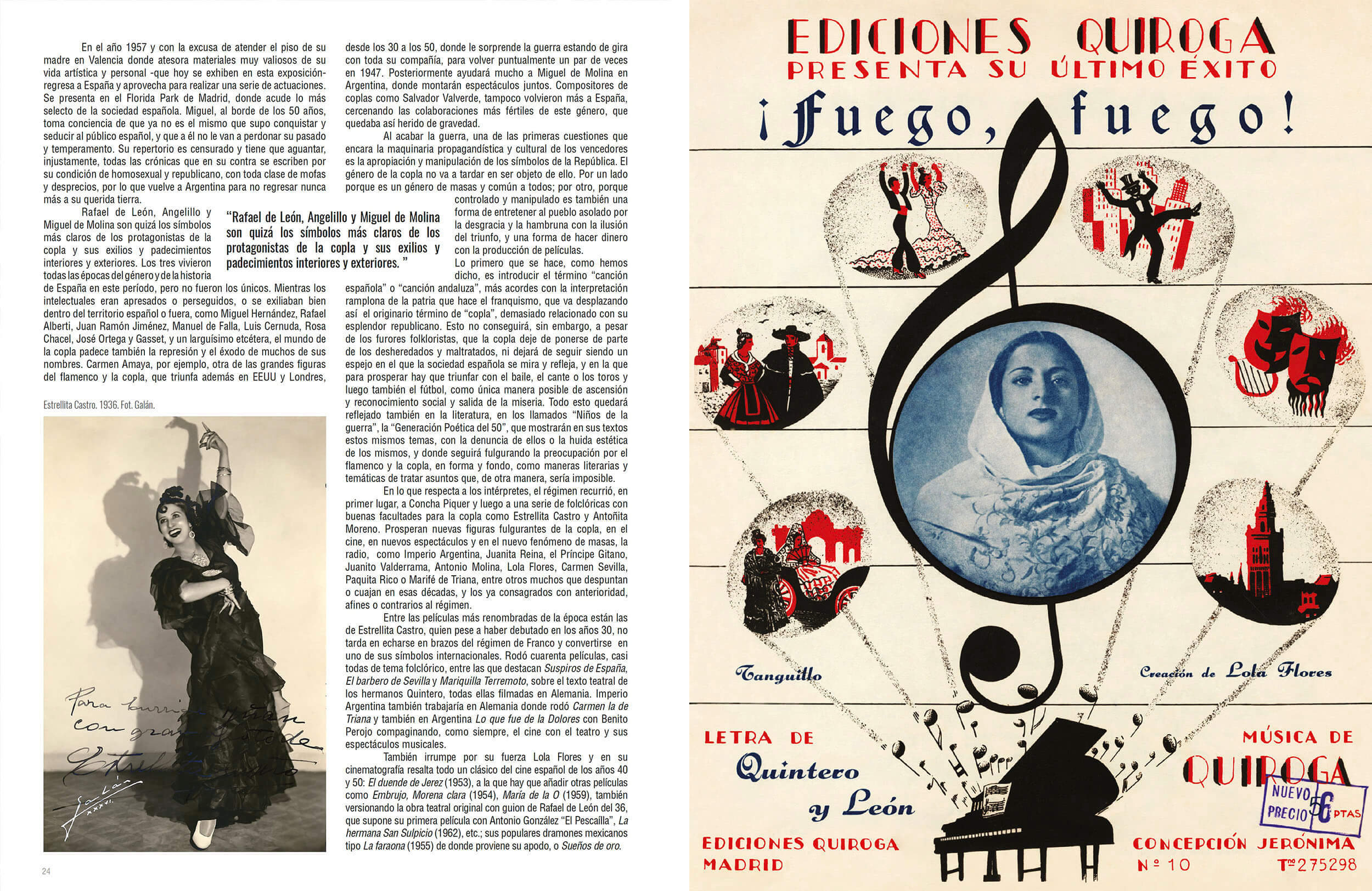 ¡Fuego, fuego! — Ediciones Quiroga sheet music spread