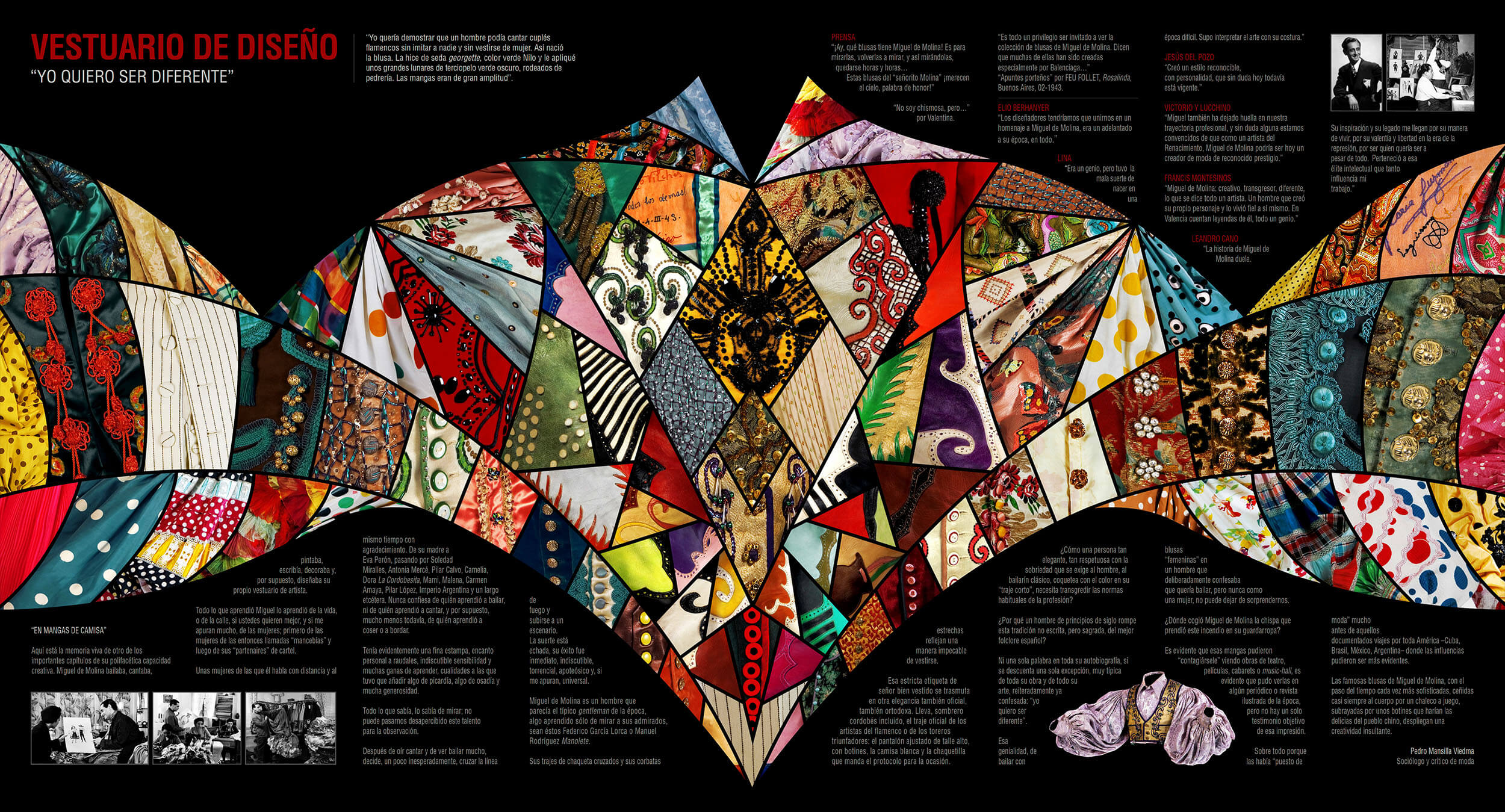 Vestuario de Diseño — Yo quiero ser diferente, costume design exhibition panel