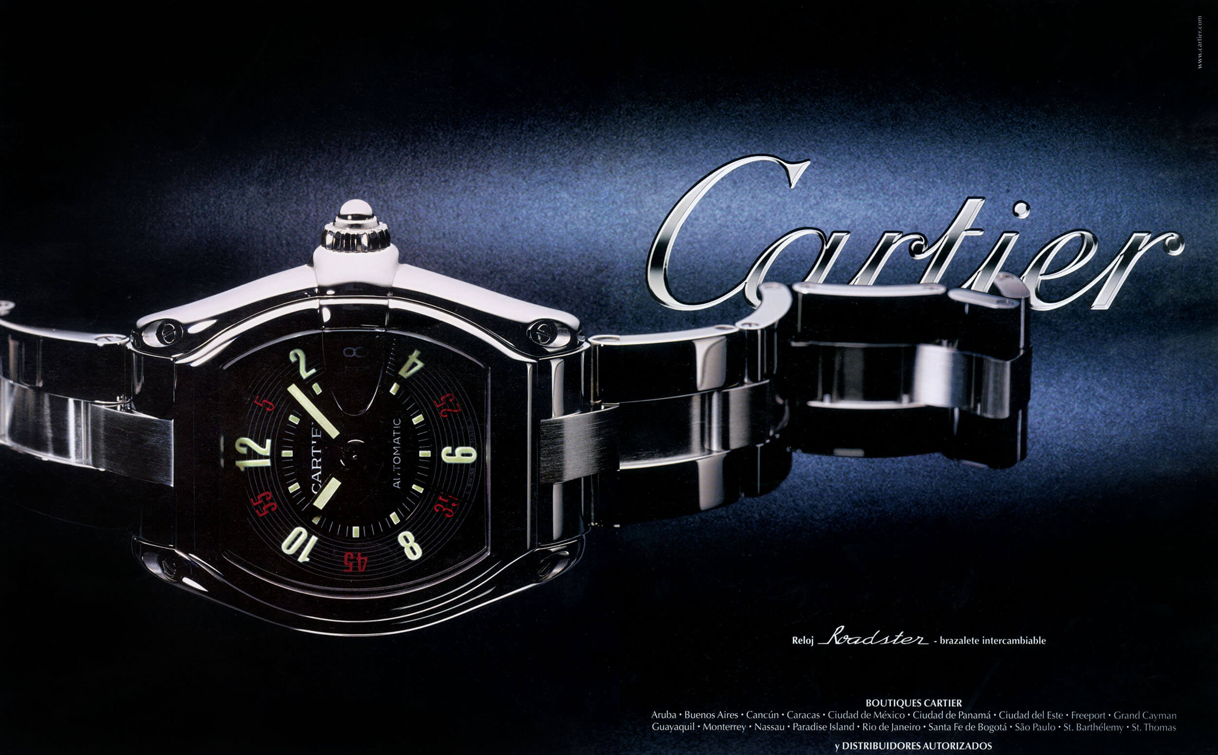 Cartier advertisement — Roadster, interchangeable bracelet