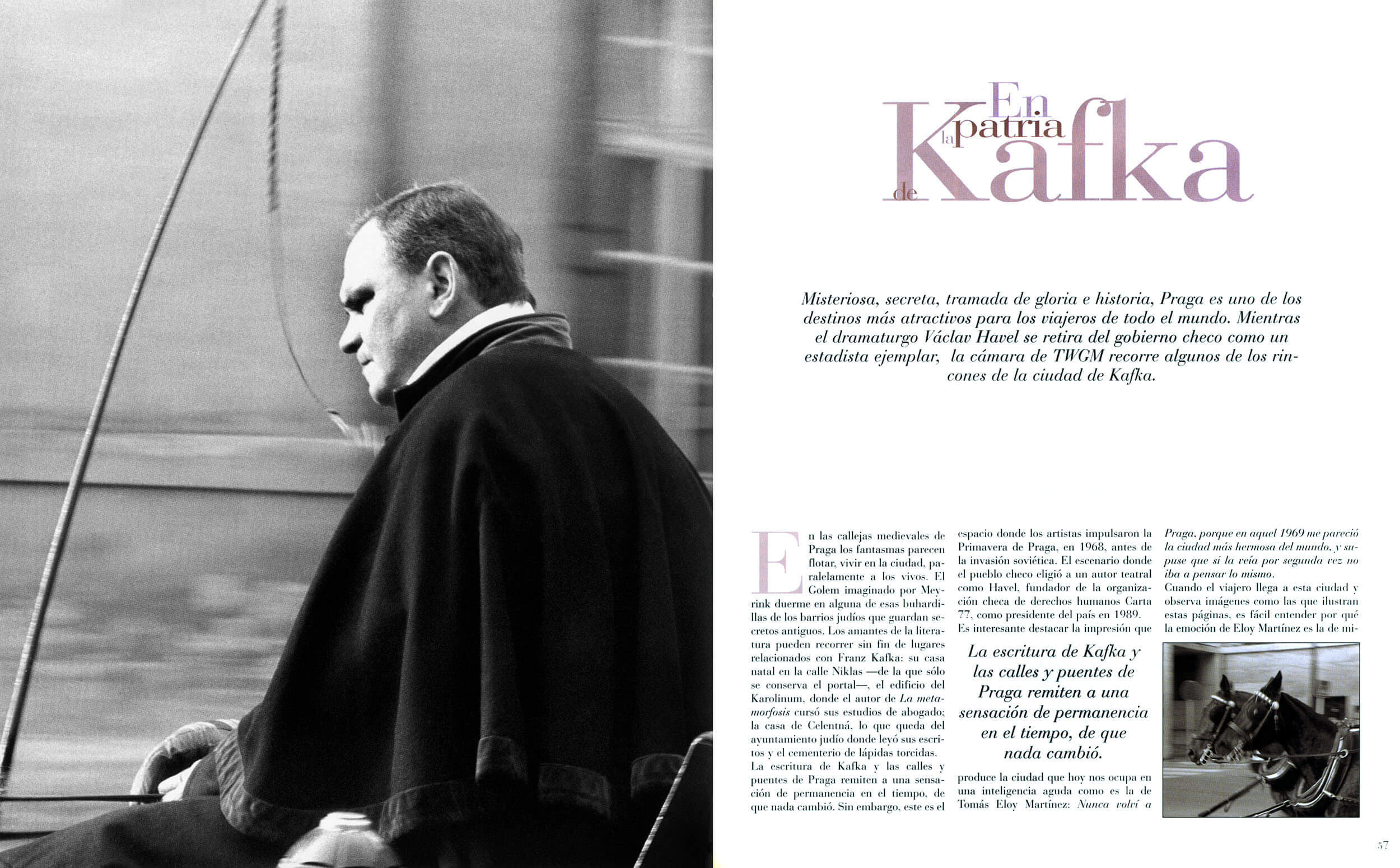 Editorial spread — 'La poesía de Kafka', portrait feature