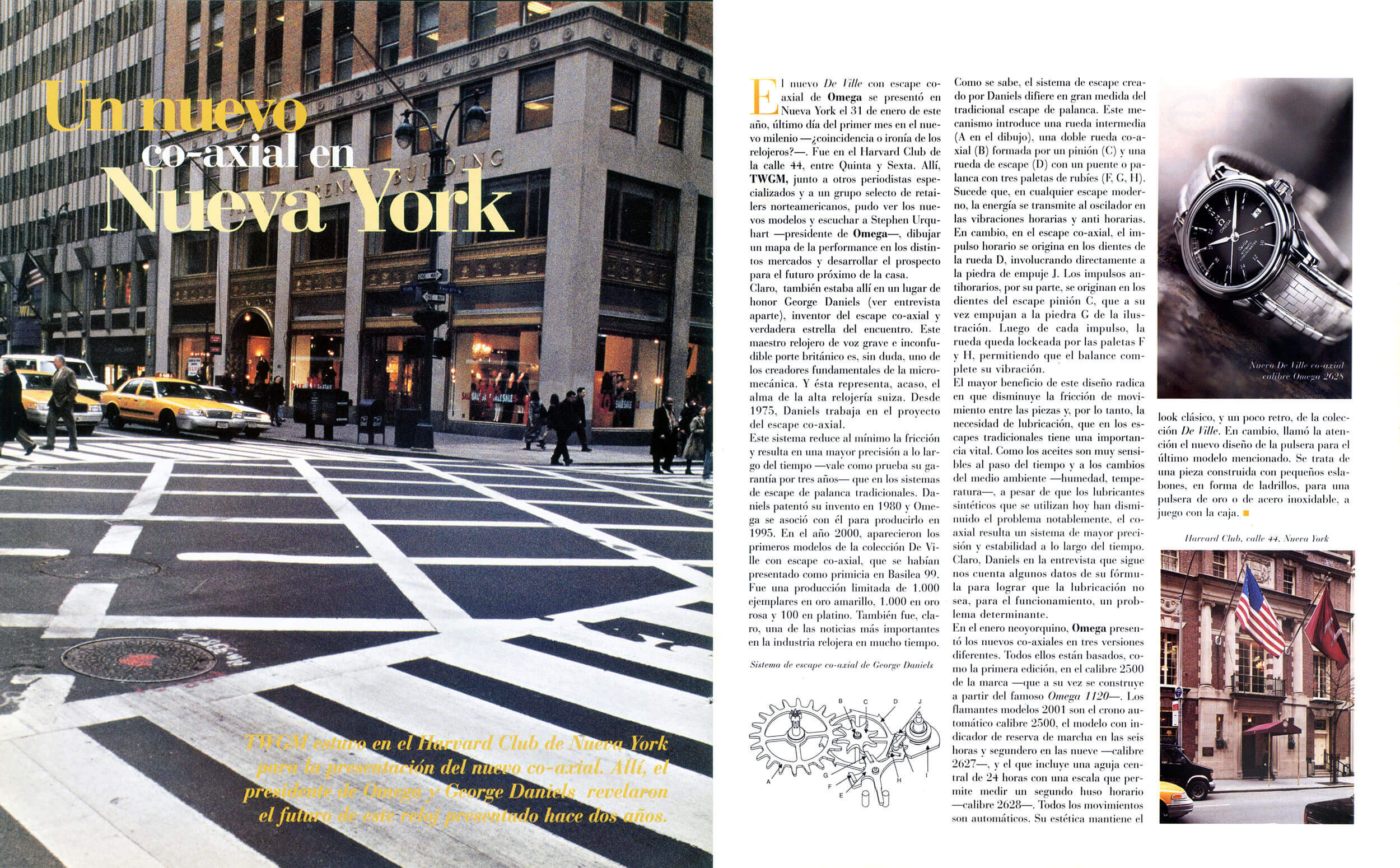 Editorial spread — Nueva York feature, street crossing aerial view