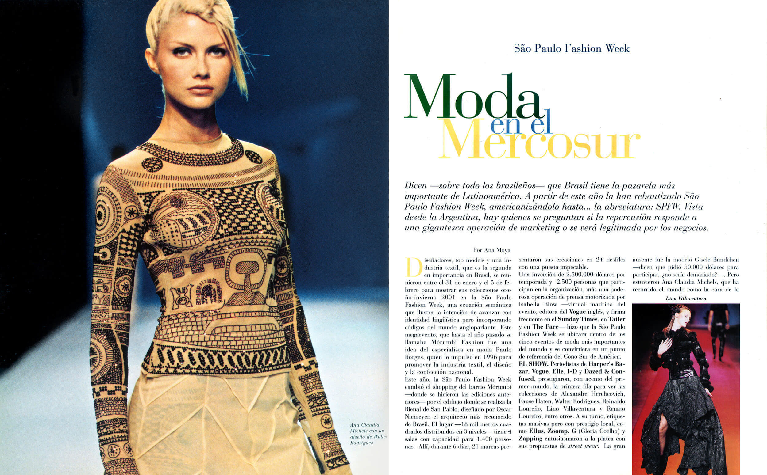 Editorial spread — 'Moda en el Mercosur', São Paulo Fashion Week
