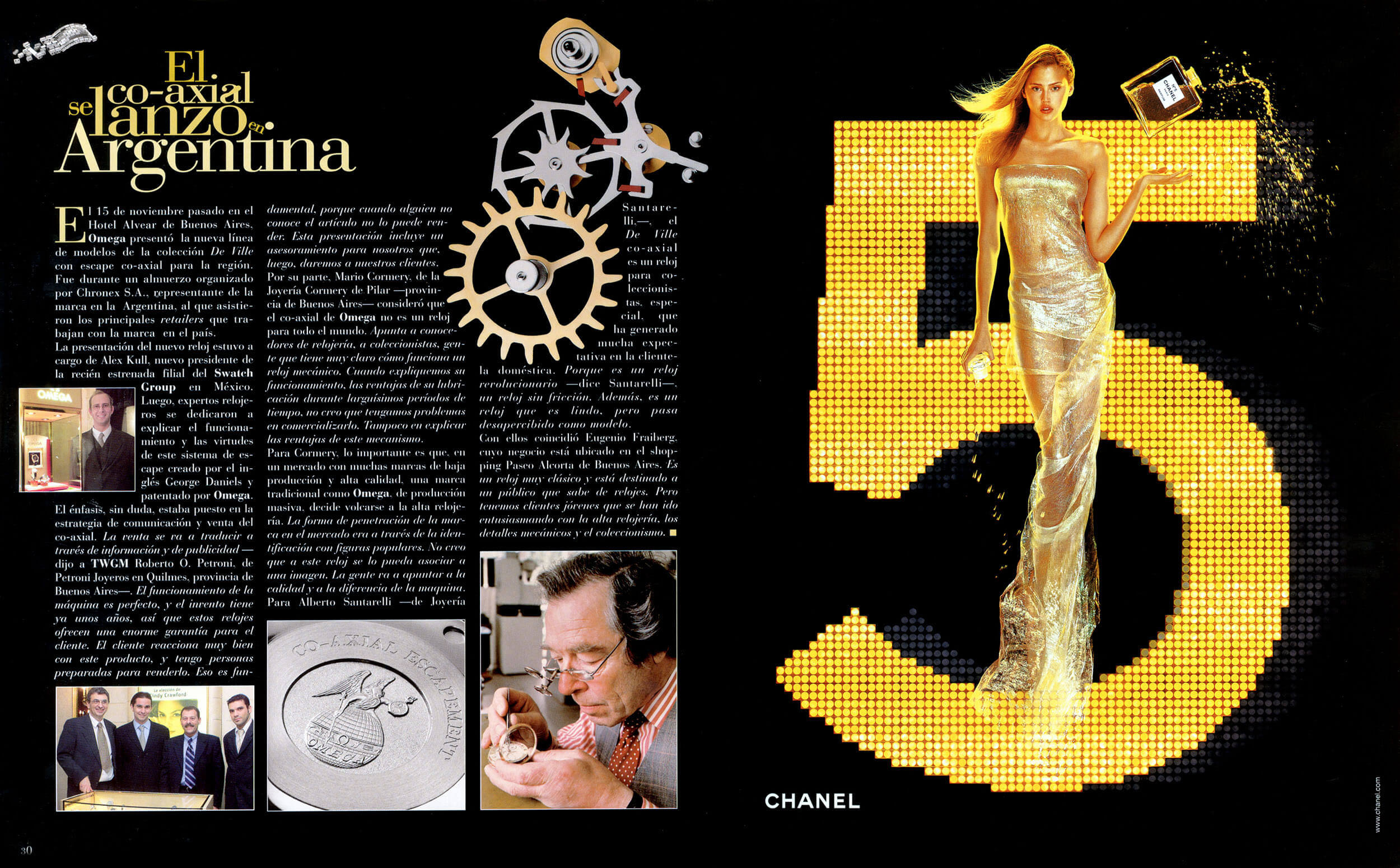 Editorial spread — Argentina jewellery collection feature, gold numeral graphic