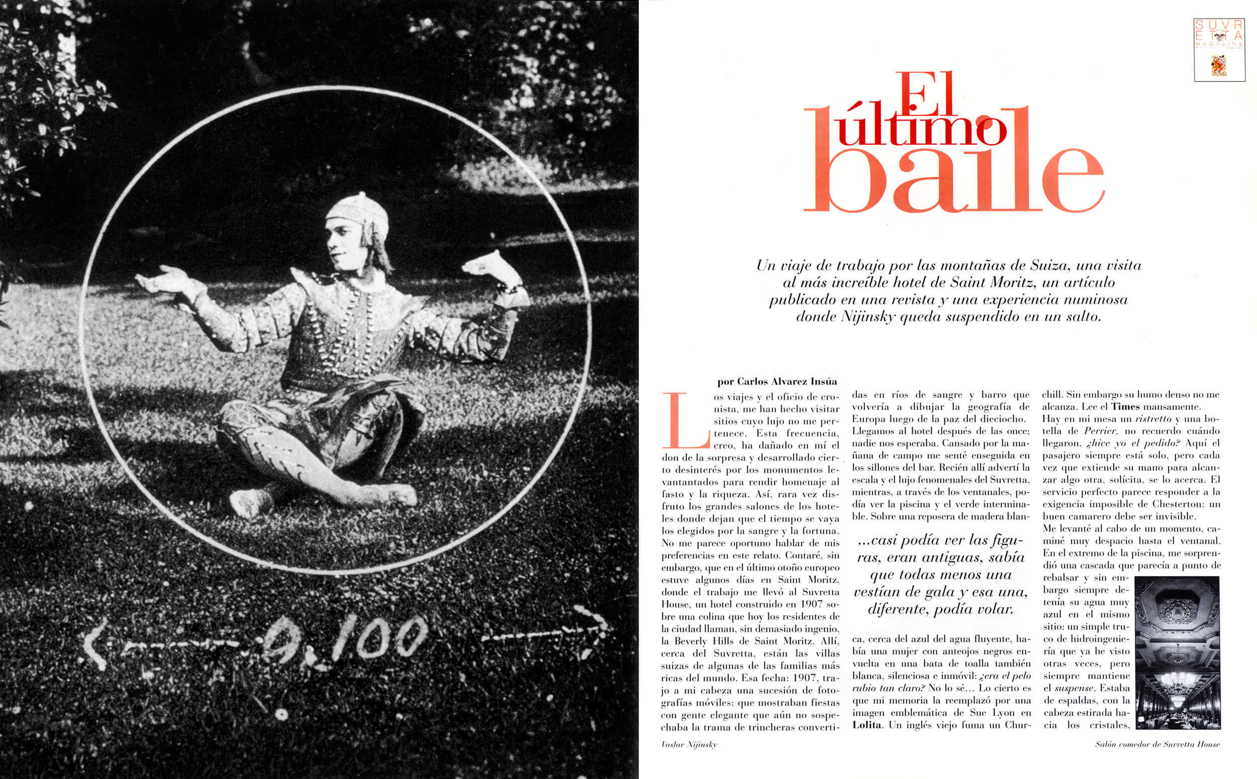 Editorial spread — 'El último baile', illustrated figure study